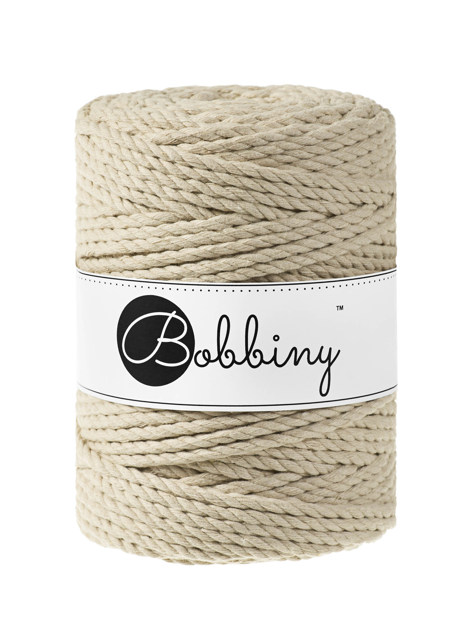 Beige Macrame 3ply Rope 5mm 100m